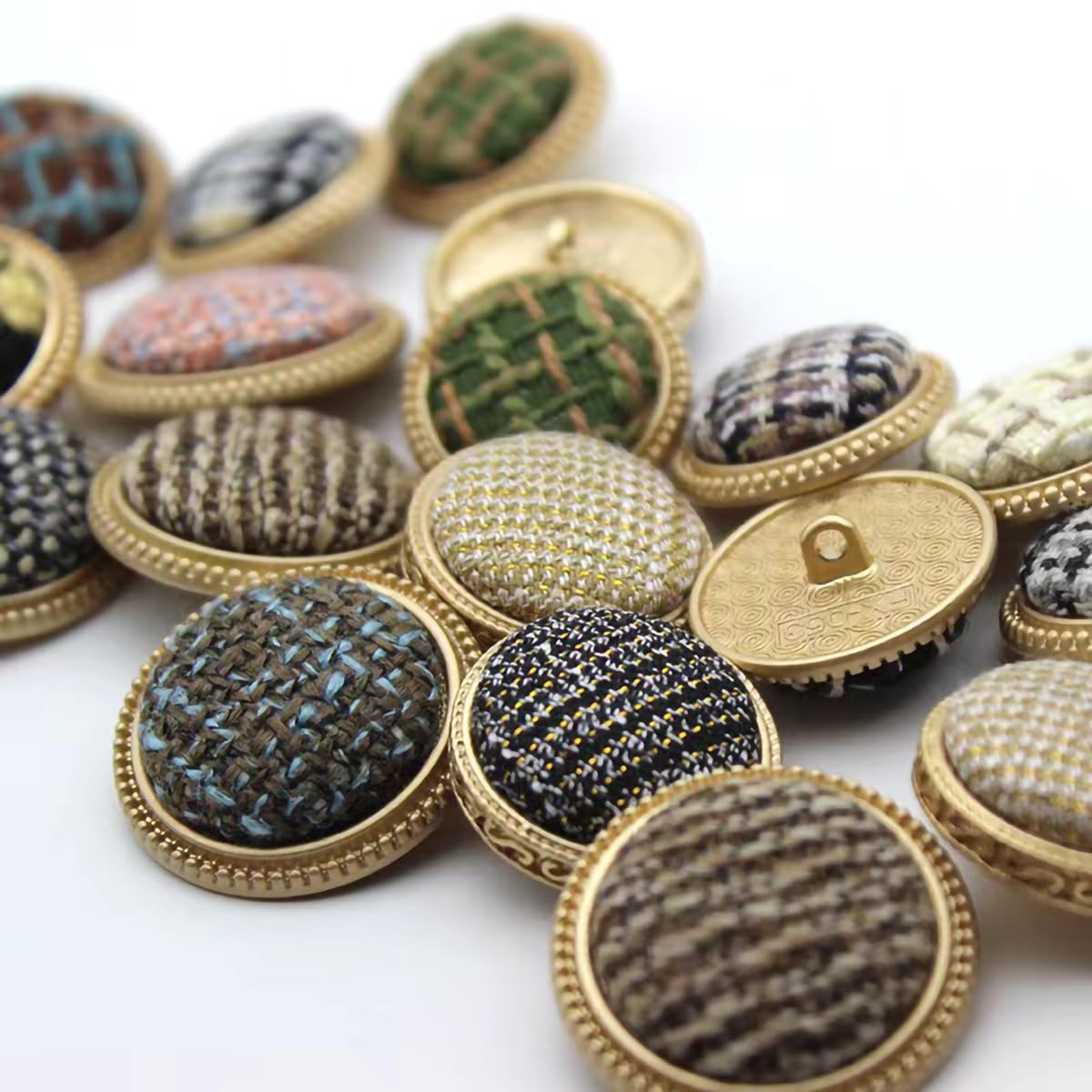 Boutons Métalliques 25mm - Lot De 10, Argent Et Noir, Pour Couture Et DIY