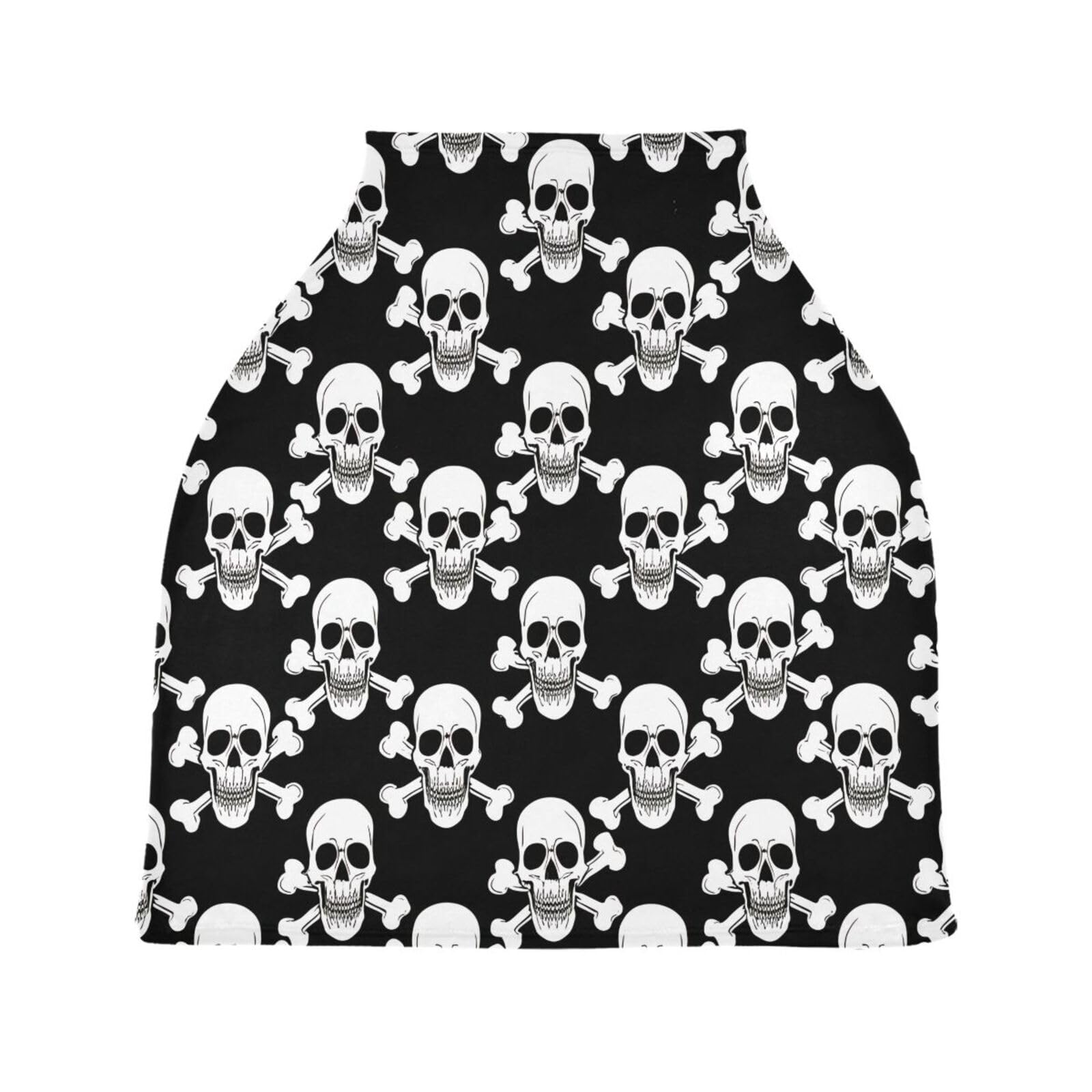 Nesatuwa Baby Car Seat Cover White Skulls Breastfeeding Covers Stretchy Breathable Multi-Use Cover Carseat Canopy for Girls and Boys
