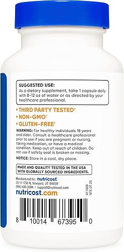 Miniatura 4 de Nutricost Extracto de flor de la pasión (equivalente a 1,500 mg) 120 cápsulas, sin gluten, sin OMG y apto para vegetarianos