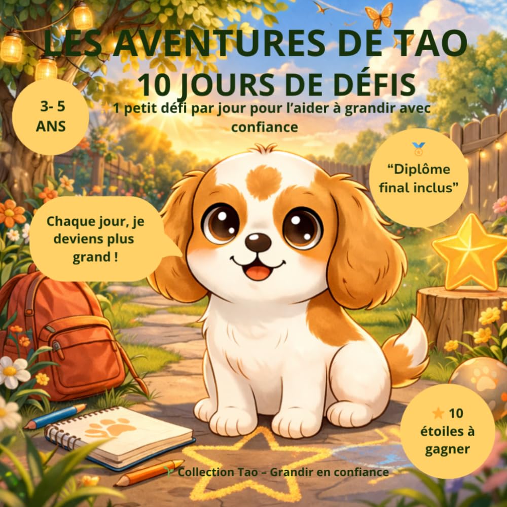 Les aventures de Tao - 10 jours de défis 3-5 ans: Cahier d’activités pour développer la confiance en soi, les émotions et l’autonomie jour après jour