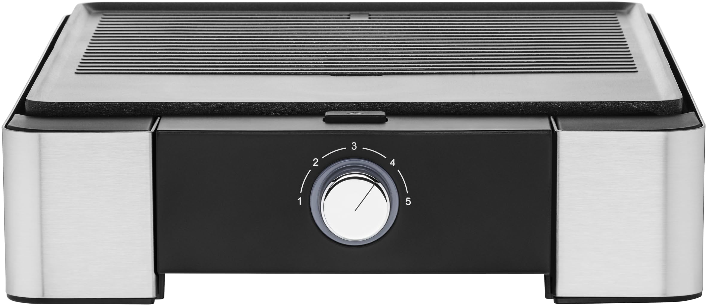 WMF Lono grill stołowy płaski i żebrowany, elektryczny grill z regulacją temperatury, 2300 W, stal nierdzewna matowa, elektryczna płyta grillowa, gładka