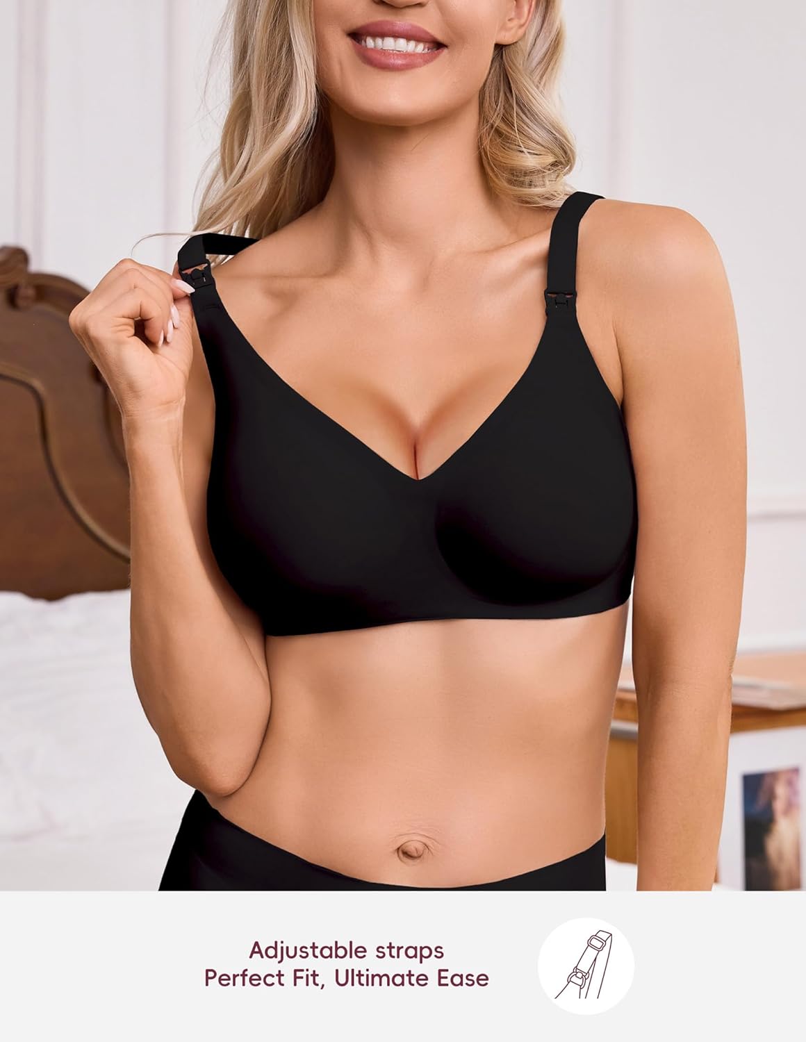 Nursing Bras for Breastfeeding Seamless Wireless Support Maternity Bra Comfy Pregnancy Sleep Bralette with Extenders - Image 6