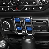 Vista 6 de CheroCar Cubierta de botón para interruptor de ventana Jeep JL, accesorios interiores para Jeep Wrangler JL JLU Gladiator JT 2018-2021 (azul)