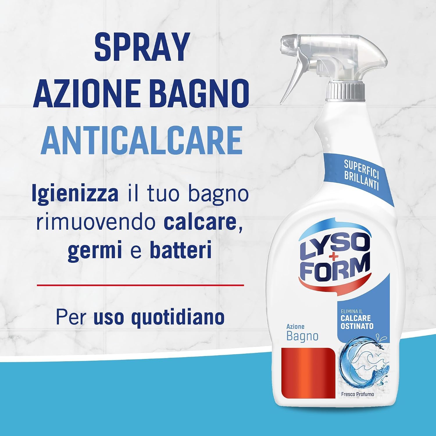 6 x Lysoform Badreiniger Spray 700 ml – Kraftvoller Reiniger für Badoberflächen – Entfernt Kalk, Seifenreste und Schmutz,+Italy Shop Service Kostenloser Schlüsselanhänger