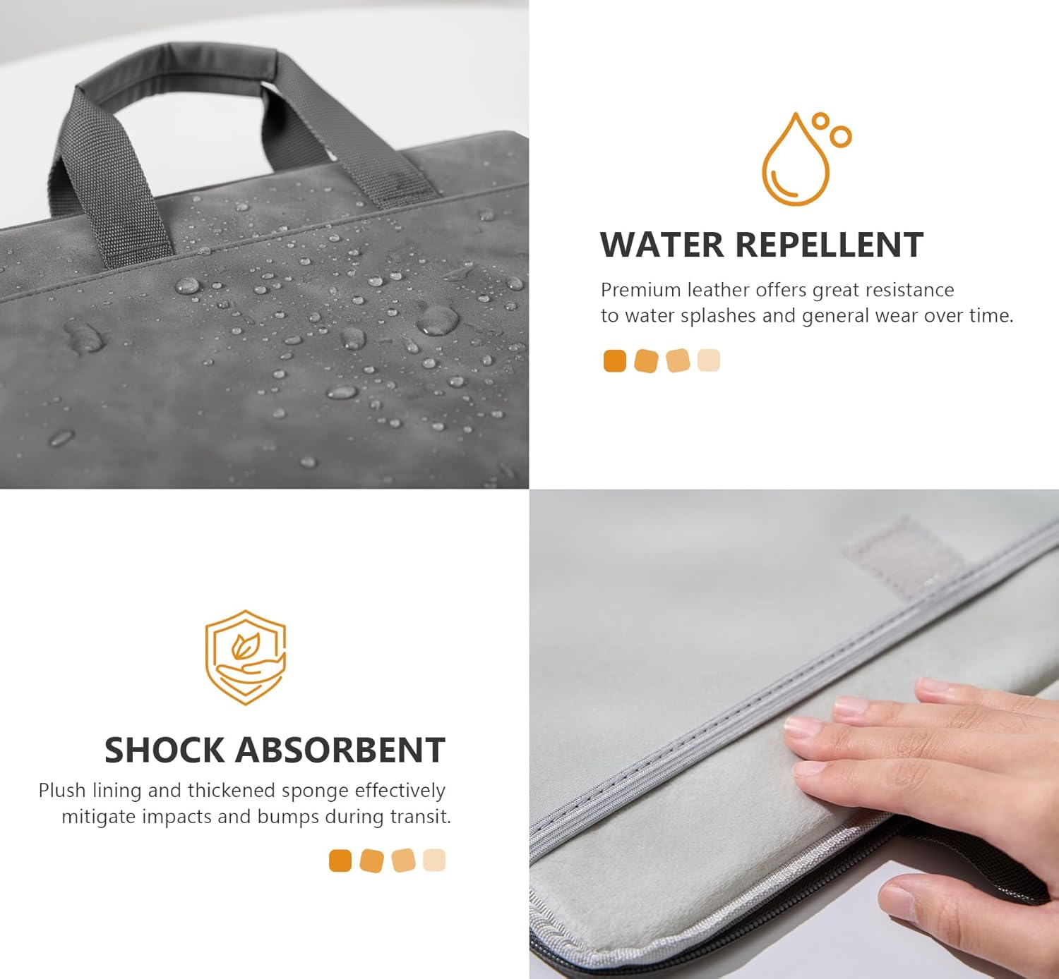 Lacdo 14 Inch Laptop Case Sleeve for HP Lenovo Dell ASUS Chromebook 14, HP Stream 14, Dell Inspiron 14/Latitude 14, Lenovo ThinkPad/IdeaPad 14, ASUS VivoBook 14 Protective Computer Bag, Dark Gray - Image 6