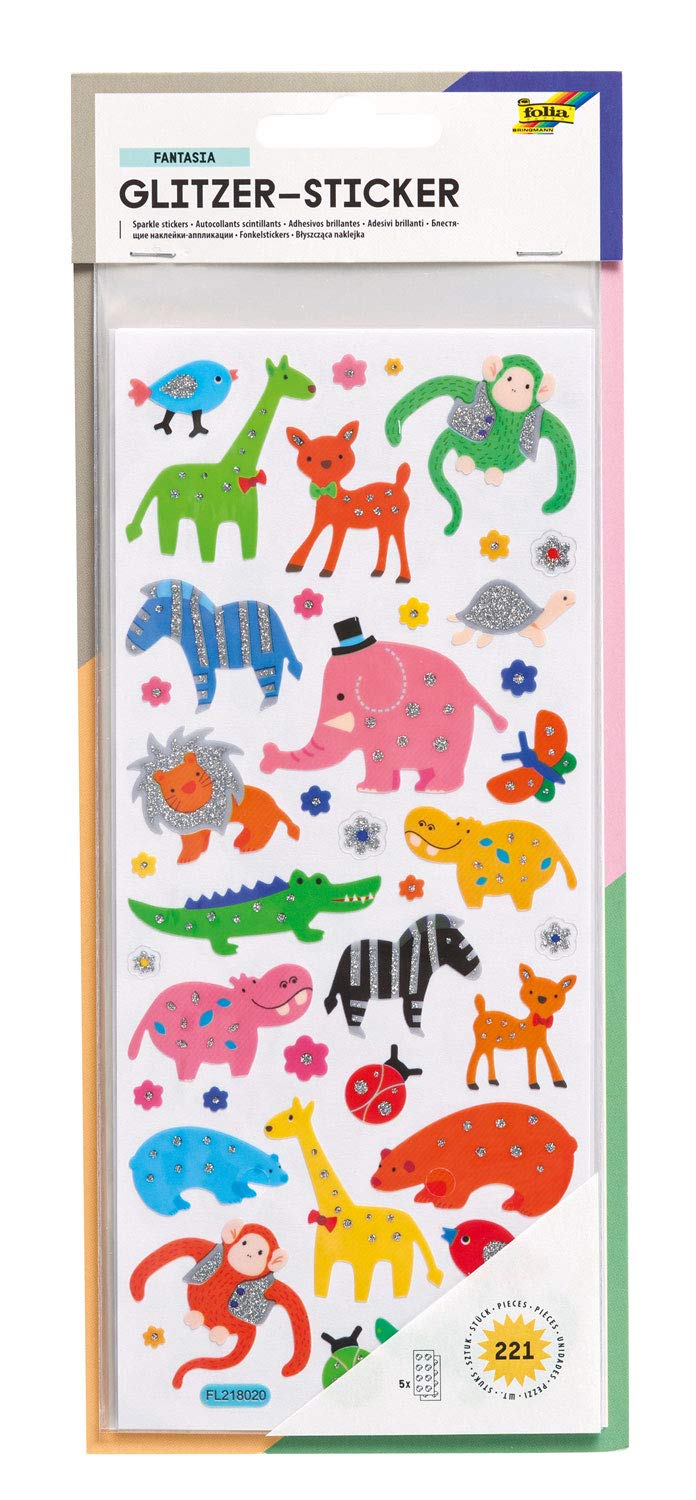 Folia GLOREX 6 1223 030 Glitter sticker ' ' Fantasia ' ' 5 sheets, plastic, multicoloured, 29 x 11.5 x 0.2 cm, 1 units