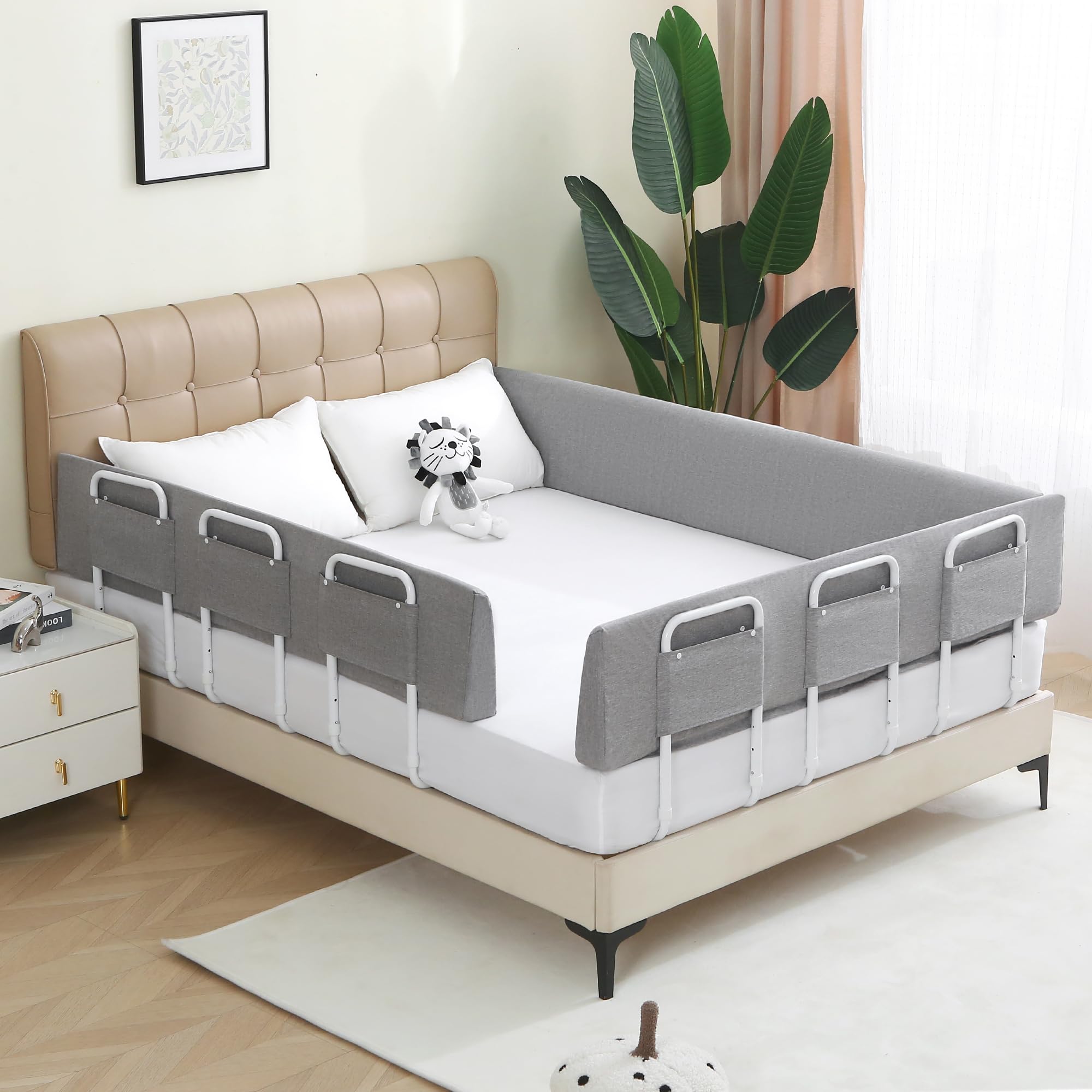 Binario di protezione per letto per bambini, 149,9 cm, imbottitura in schiuma, sponda laterale per letto matrimoniale, king e doppio, sponda per letto per bambini, ringhiera per letto | Sicurezza del bambino, protezione del letto