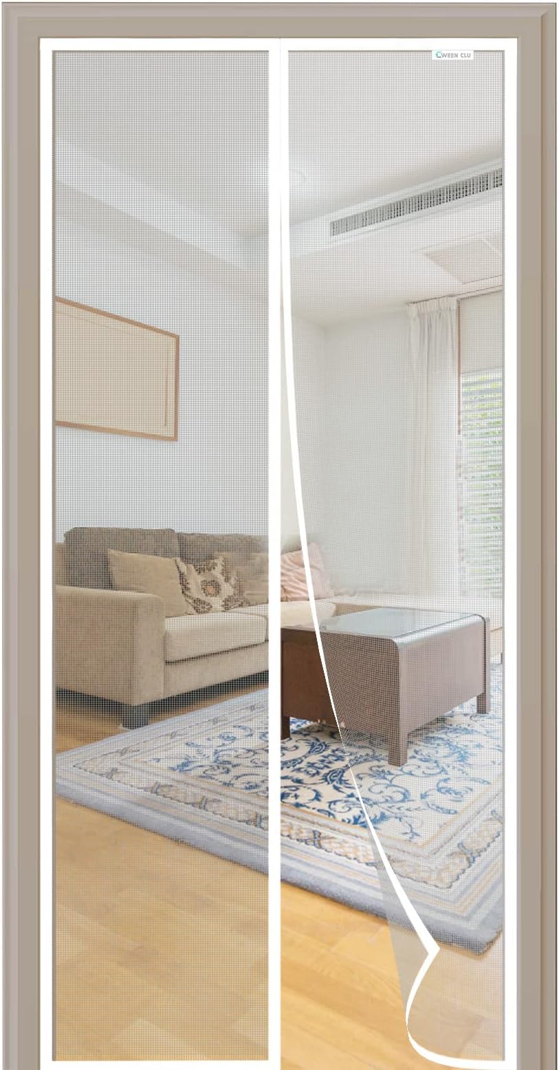 Fly Screen Door, 90 x 235 cm, Magnetic Fly Screen Balcony Door, No Drilling, Suitable for Balcony Doors, French Doors, Patio Doors, White