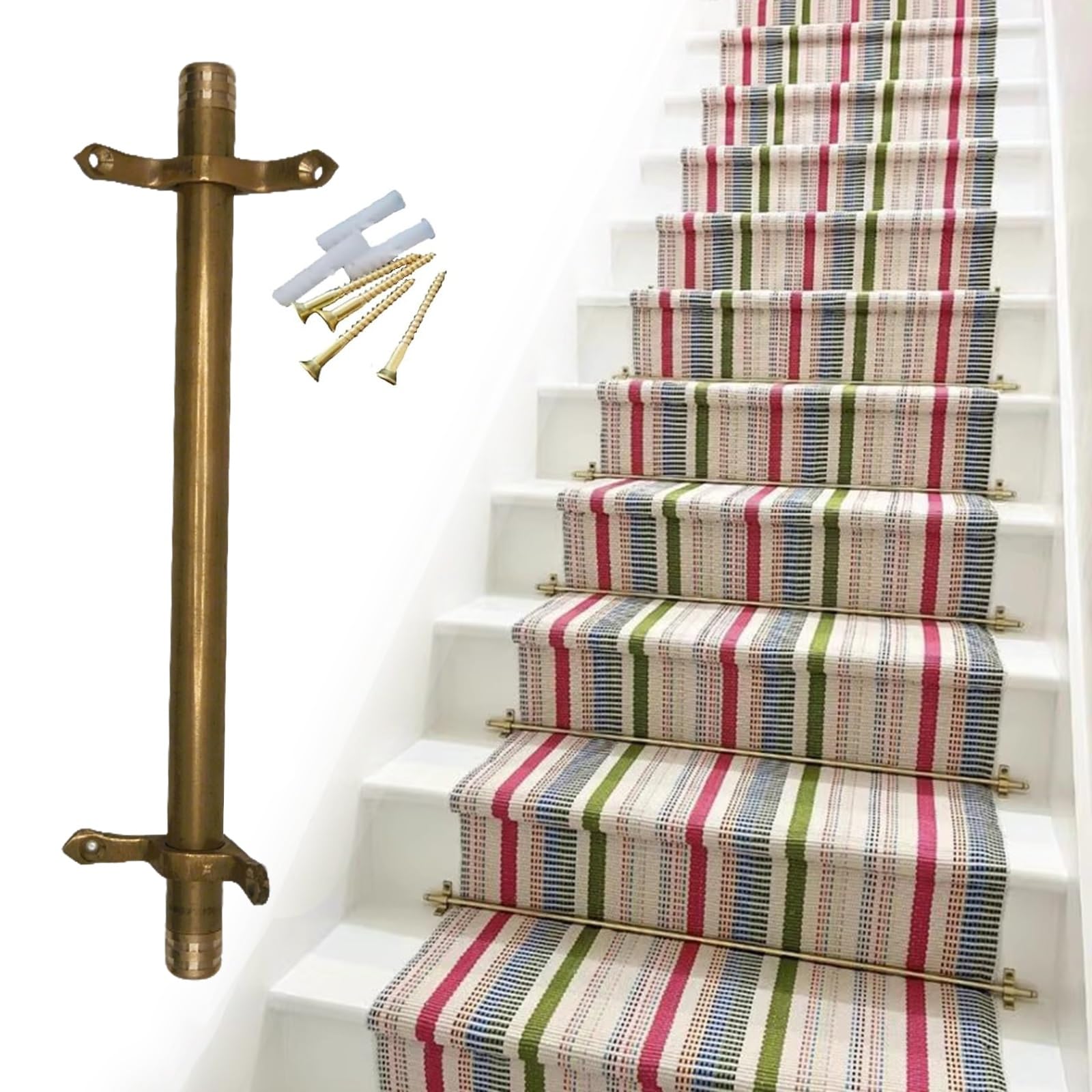 Kits de herrajes metálicos de latón antiguo de 55 pulgadas para escaleras de alta resistencia