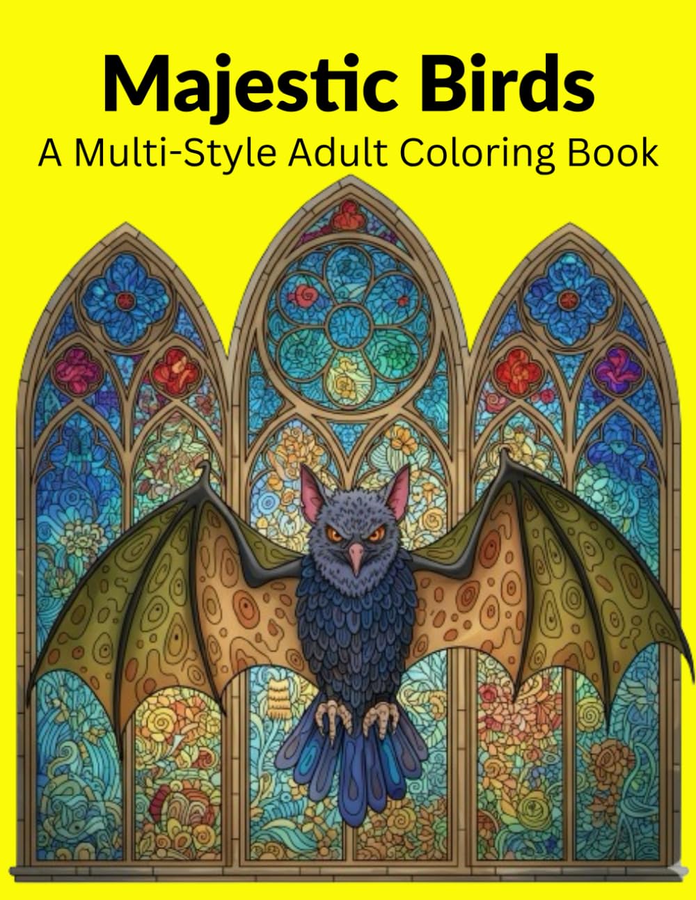 Majestic Birds:A Multi-Style Adult Coloring Book: 50+ Intricate Bird Illustrations Featuring Realistic Nature Birds, Mandalas, Dark Fantasy Art and Mythical Creatures
