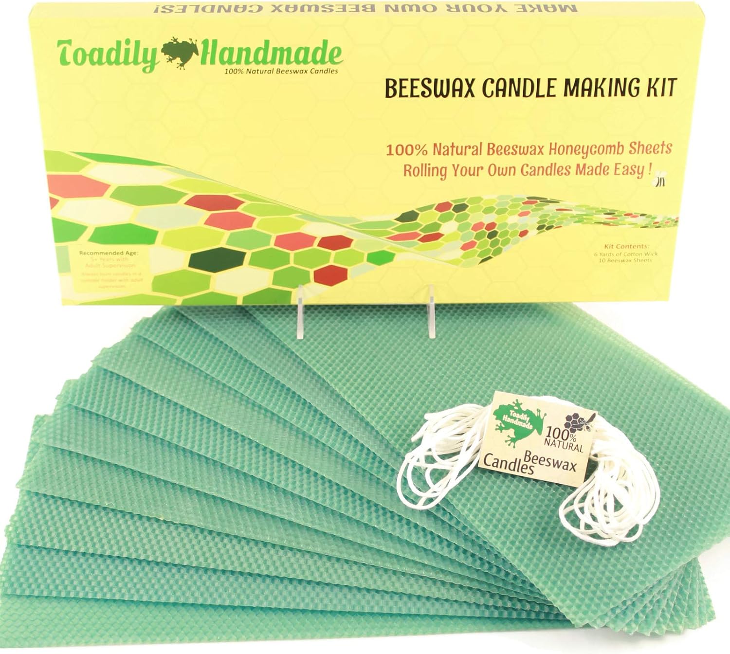 Make Your Own Beeswax Candle Kit Includes 10 Full Size 100 Beeswax