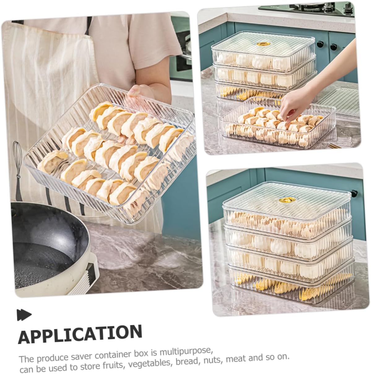 Pet Material Refrigerator Storage Box Fridge Fruit Vegetable Storage Container Cover for Kitchen Organizers