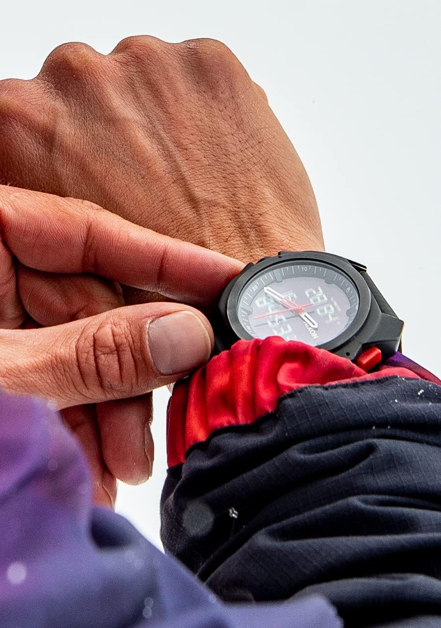 NIXON Ripley A1267 Analog and Digital Watch on wrist in outdoor setting