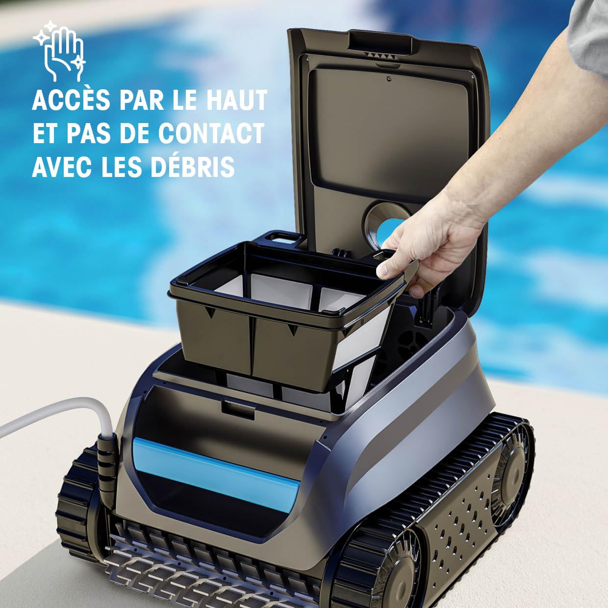 Zodiac - Robot Piscine électrique Sweepy SWY 3500, jusqu'à 8x4m, nettoie Fond, parois et Ligne d'eau. Inclus câble 14m, boîtier de Commande et Filtration Fine