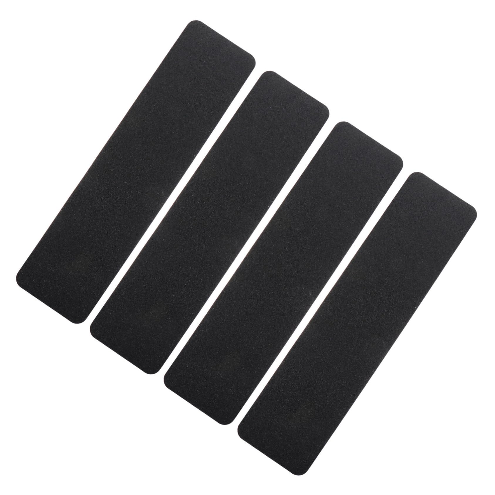 Nastro Antiscivolo in Pvc Nero, 4 Pezzi per Gradini | Scale Interne ed Esterne, Adatto a Adulti e Animali, Superficie Opaca Resistente