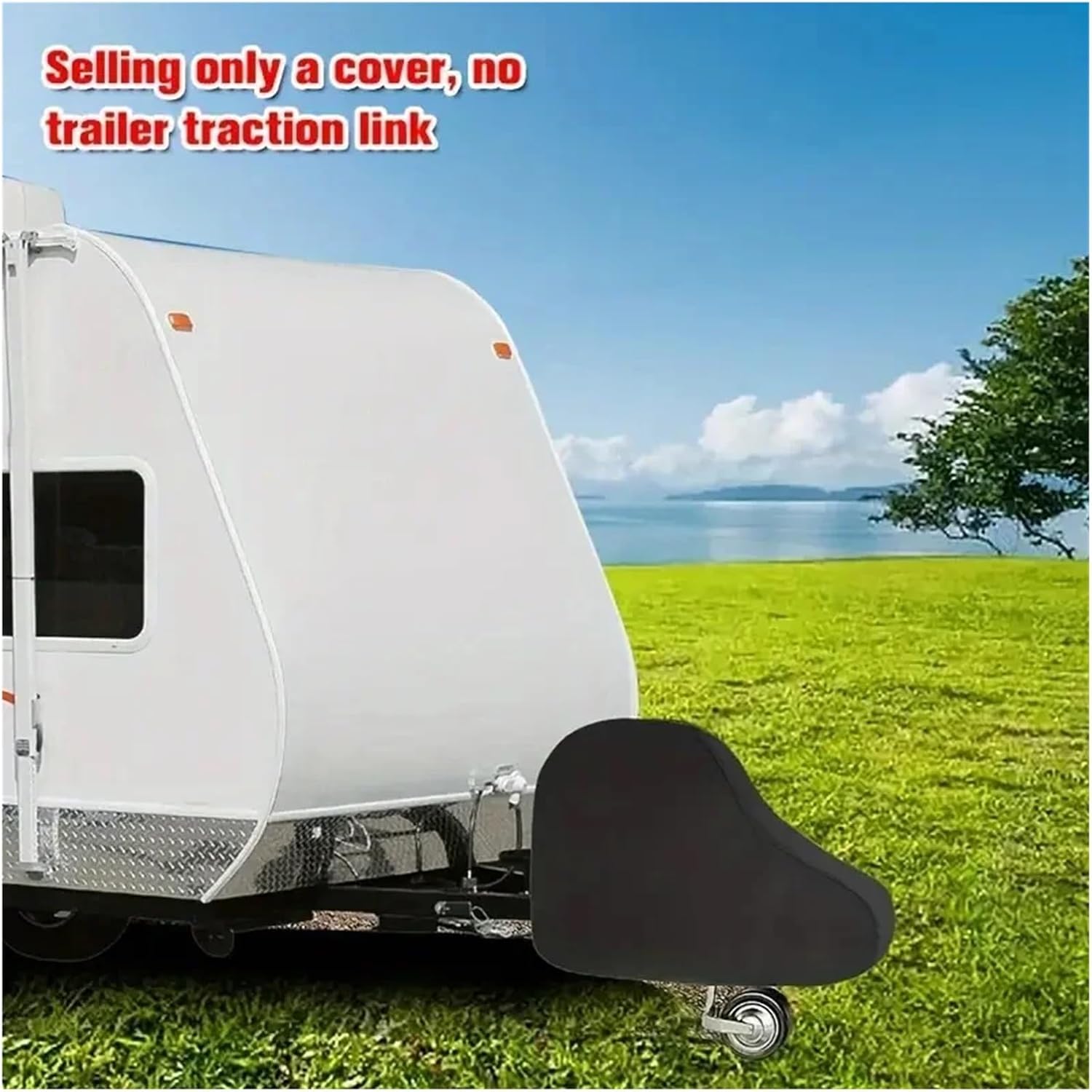 2 Pcs Cost-Effective Trailer Coupler Protective Cover, with Buckle Strap, Fits Ball Lock, Universal for RVs and Trailers