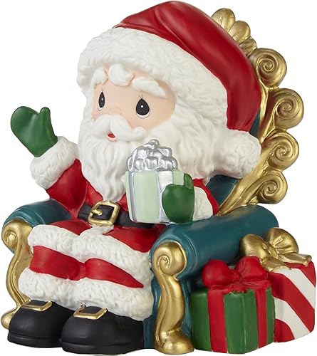 Miniatura 2 de Precious Moments Santa's Here Bringing Cheer - Figura de Papá Noel anual - Decoración navideña de porcelana Bisque - 231011