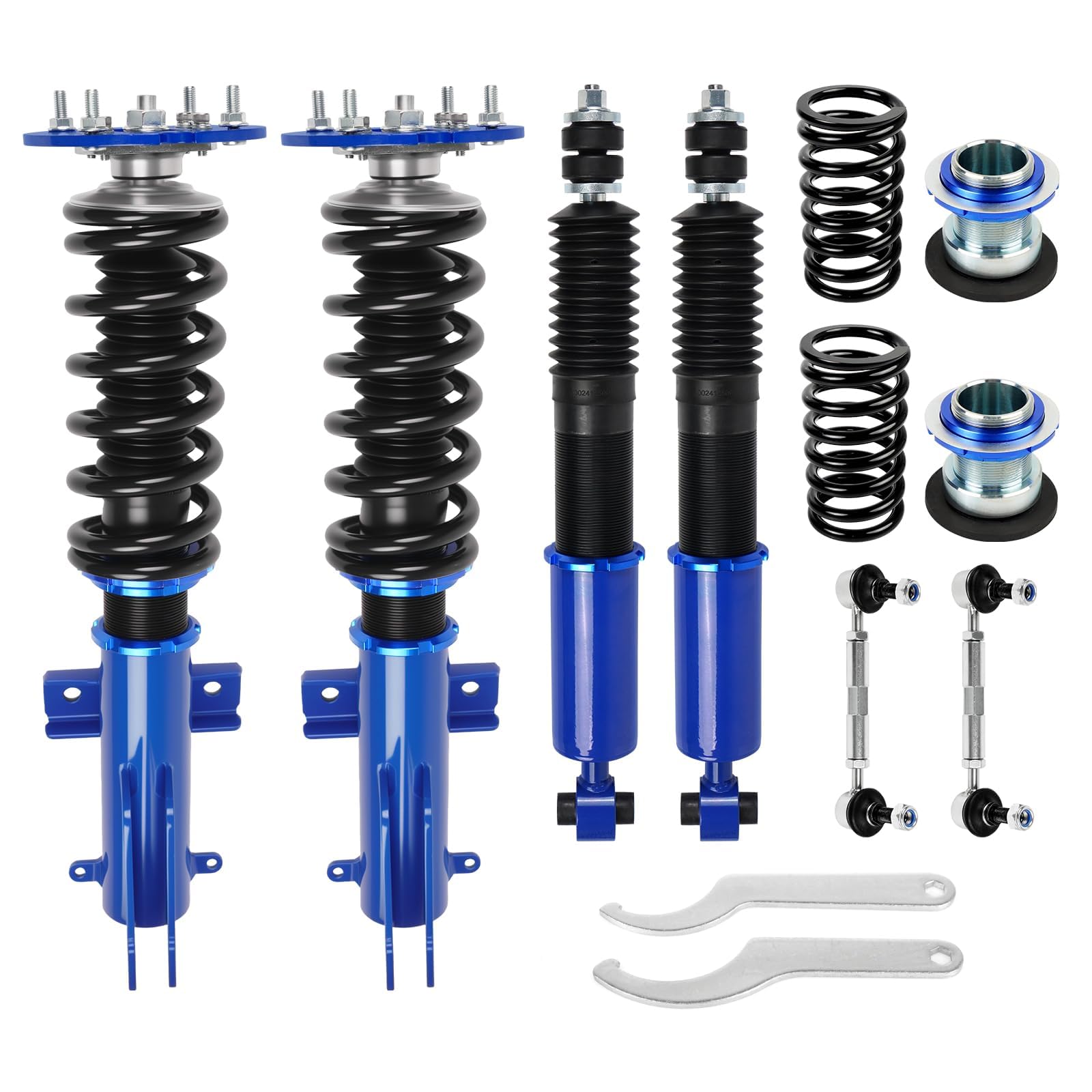 Photo 1 of Upgrade Adjustable Coilovers Compatible with Ford Mustang 2005-2014 High Poundage Coil Spring Absorber Struts Suspension Lowering Kit Blue