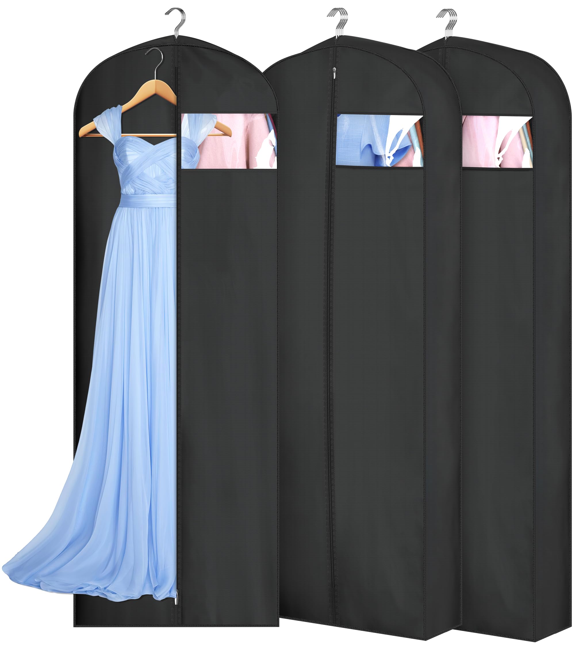  MISSLO 4" Gusseted Garment Bags for Hanging Clothes
| Waterproof Dress Cover for Closet Hanging Clothes Storage Bag
| M