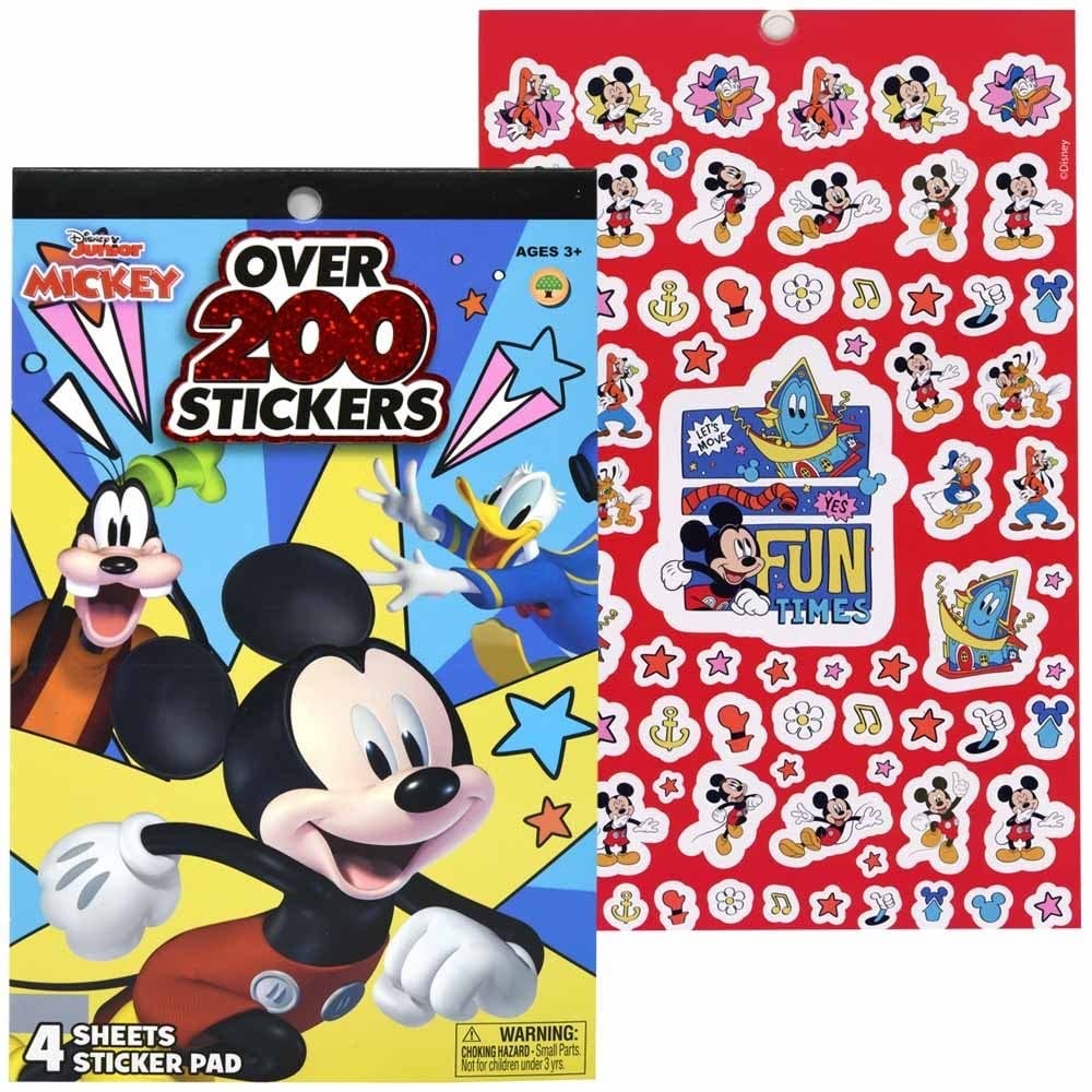 United Pacific Designs 19512: Mickey 4 Sheet Foil Cover Sticker Pad, 200+ Stickers