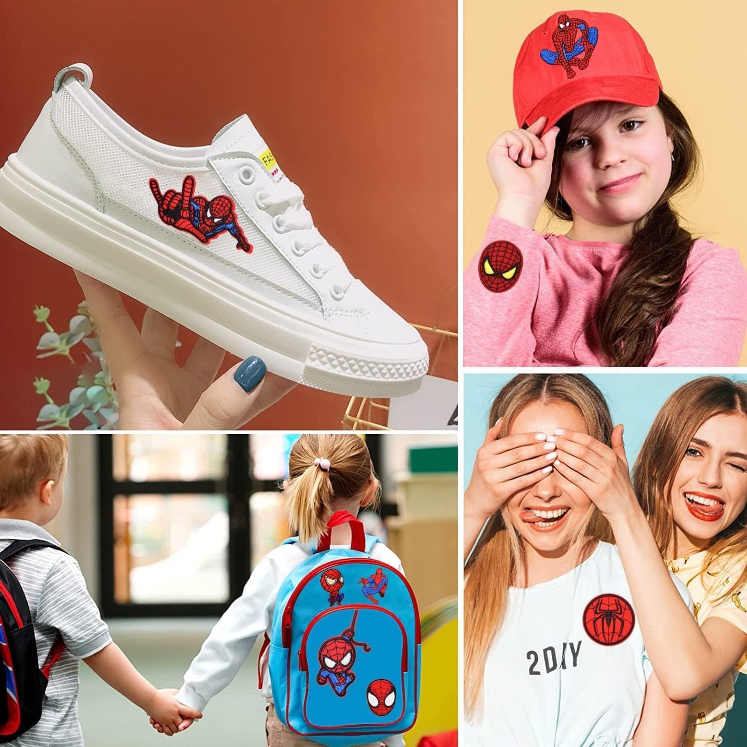 14 Pieces Iron on Patches for Clothing, Embroidered Applique Patches Fabric Repair Patch Cute Cartoon Anime Patches for Kids Adult Clothes Jeans Jackets Hats Shoes Backpacks