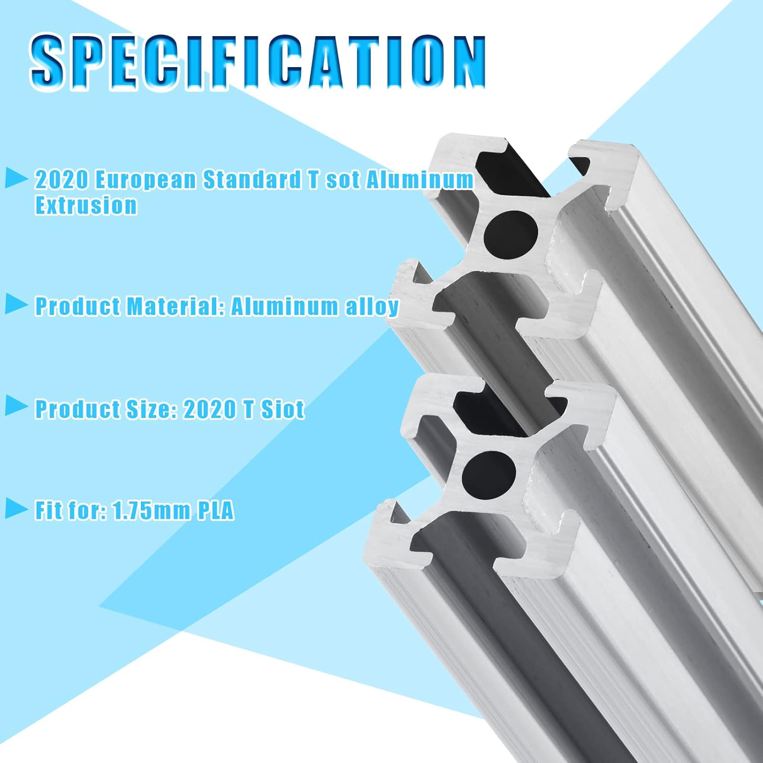 10 pcs 1000 mm 2020 Aluminum Extrusion European Standard Anodized Linear Rail Industrial Aluminum Profiles for 3D Printer Parts and CNC DIY CNC Workbench (Silver, T Style)