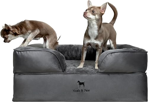 Miniatura 15 de NOAH & PAW Cama para Perros, 28 x 23 x 11 pulgadas, Camas Ortopédicas para Perros para Mascotas de Tamaño Mediano, Espuma Viscoelástica Eggshell con
