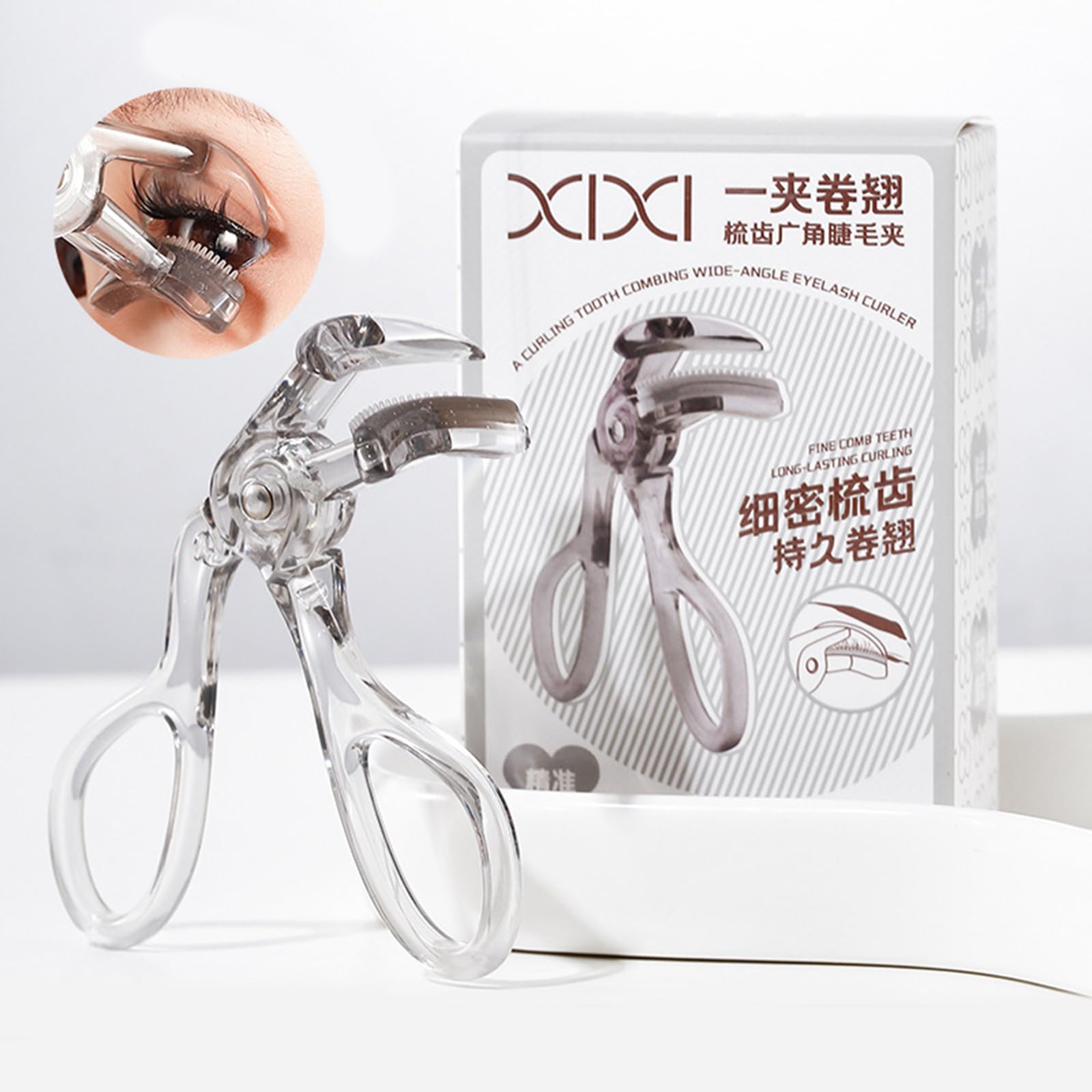 2 Pcs Wide-Angles Eyelash Curler Partial Lash Curler Eyelashes Curler With Comb Eyelash Curling Beauty Tool Eyelash Tool