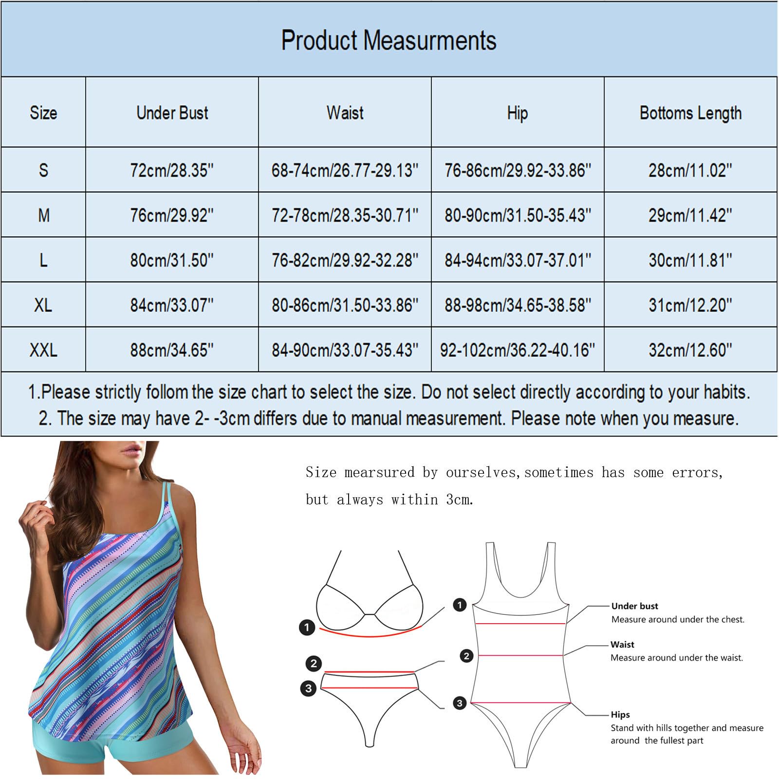 Tankini damska dwuczęściowa moda kąpielowa, kolorowy nadruk, wyszczuplający brzuch, górna część z szortami kąpielowymi na lato, elegancki strój kąpielowy, wysoka talia, strój kąpielowy
