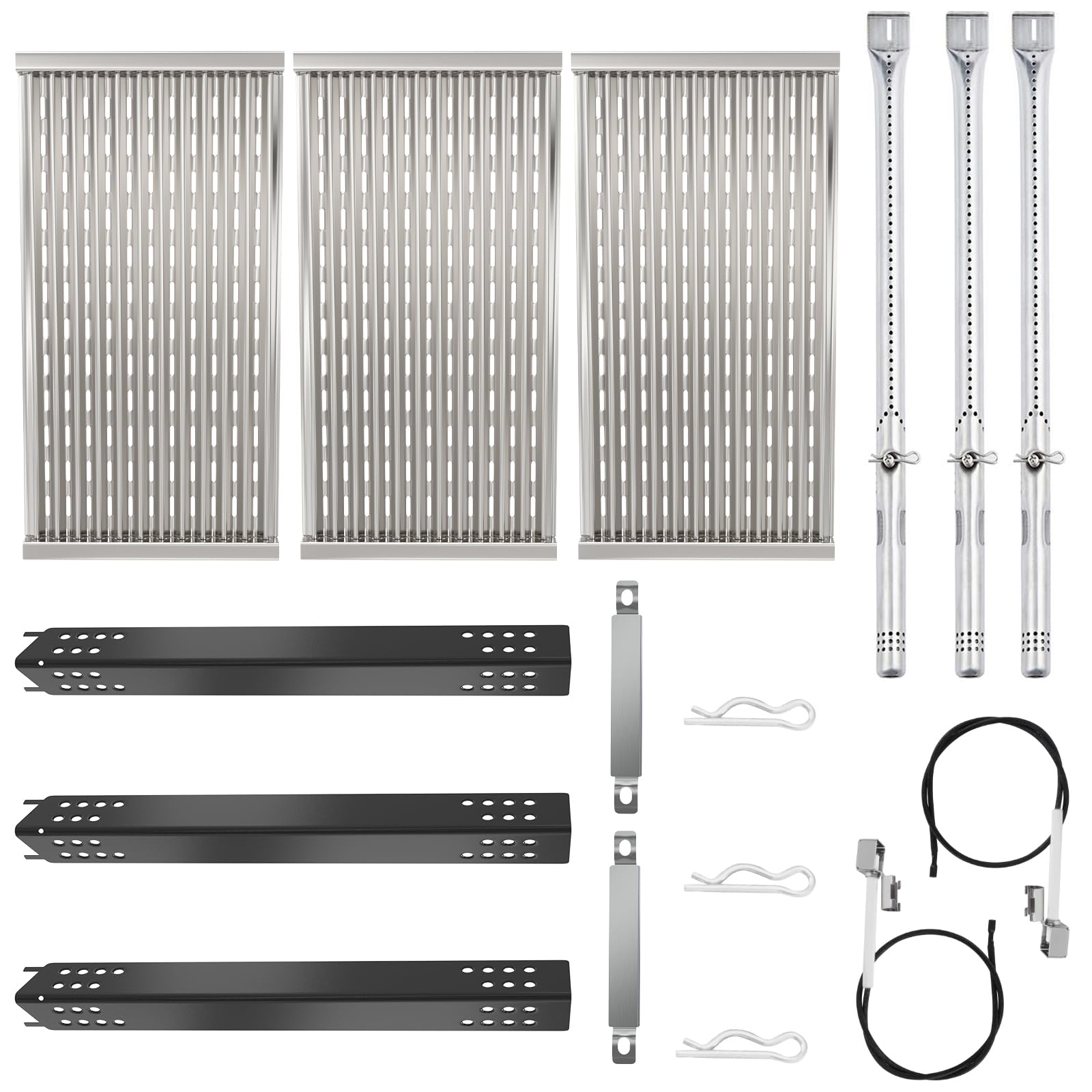 Grill Replacement Parts for Charbroil Performance TRU-Infrared 450 3-Burner Grills 463370719 463371719 463280019, 17" Emitter Plates, Heat Tents, Burners Parts for Charbroil G460-0500-W1G466-2500-W1