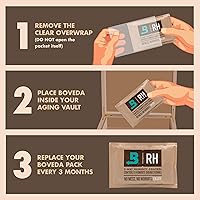 Vista 3 de Boveda For Seasoning Two-Way Humidity Control Packs – 84% RH to Season Wood Humidifier Boxes – Size 60 – 12 Pack – Individually Wrapped Seasoning