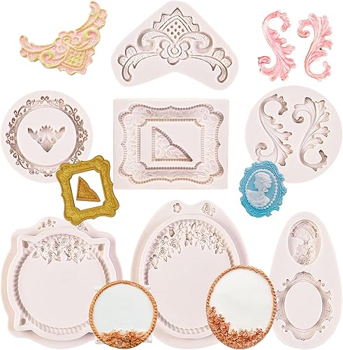 Miniatura 9 de Molde de silicona barroco para fondant, molde de pastel de fotos para hornear, boda, fiesta de cumpleaños, decoración de pasteles, adornos de