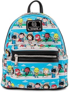 Loungefly DC Comics Superheroes Chibi Lineup Womens Double Strap Shoulder Bag Purse