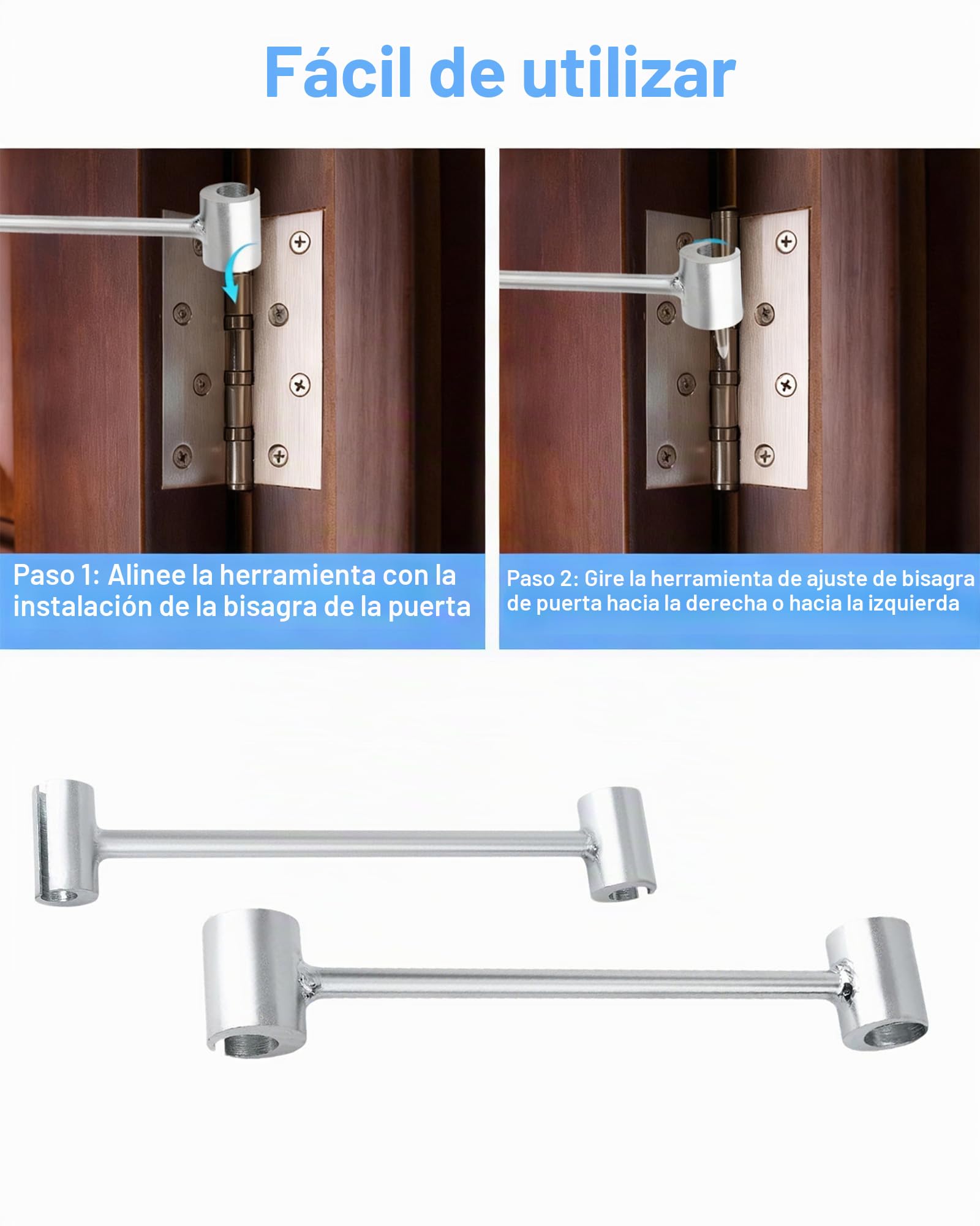Herramienta de Ajuste de Bisagras de Puerta: Llave de Ajuste de Espacio de Bisagra Herramienta Reparación Bisagras Puerta para Puertas con Bisagras Tipo Bandera (14 + 19 + 23 + 25 mm)