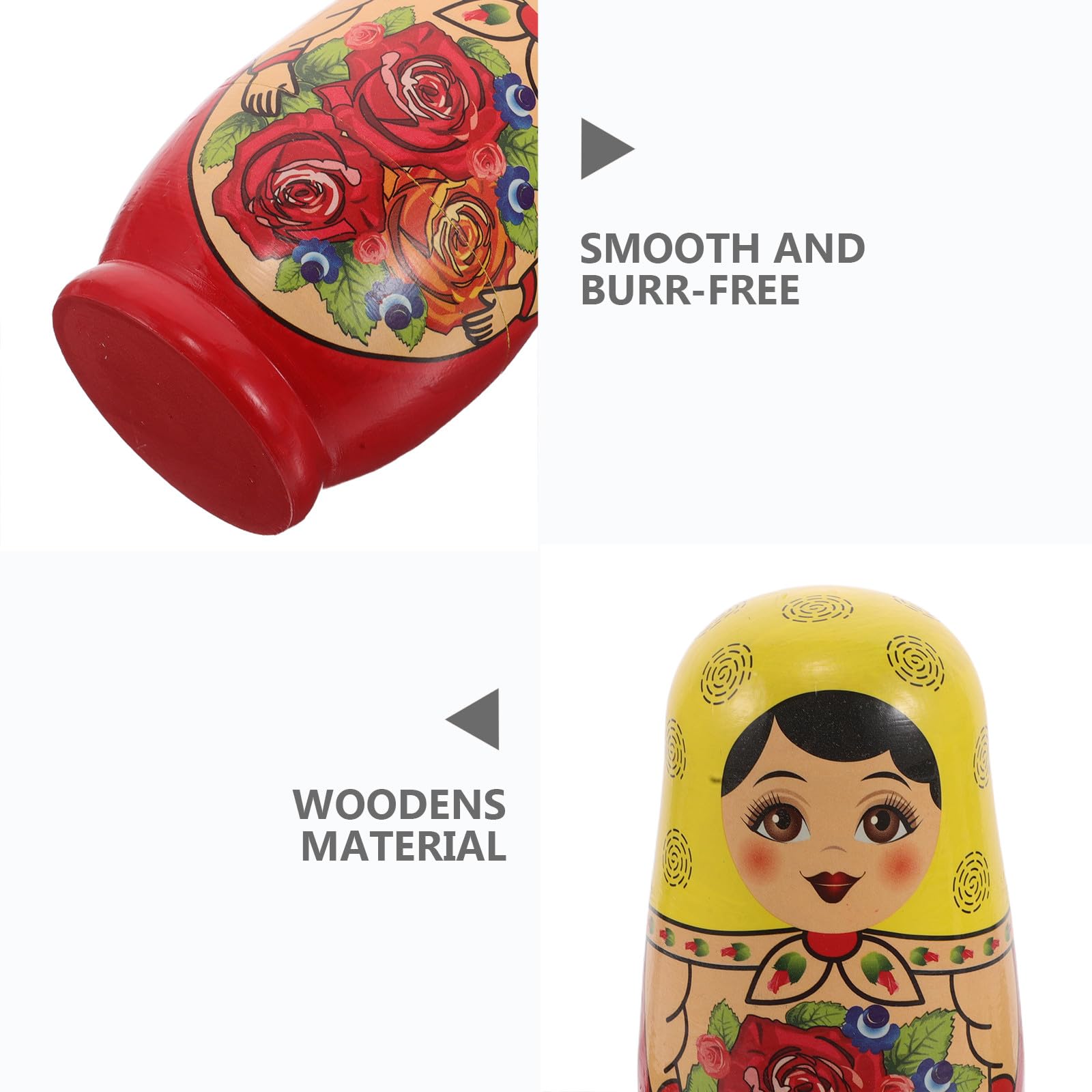 Uonlytech Poupées Russes gigognes en Bois : poupées Matriochka Traditionnelles à 5 Couches, Jouet à empiler pour décoration de fête de Noël