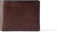 Amazon Essentials Men's Genuine Cowhide Leather Bifold Wallet - 8 Card Slots, ID Window, Slim Durable Design