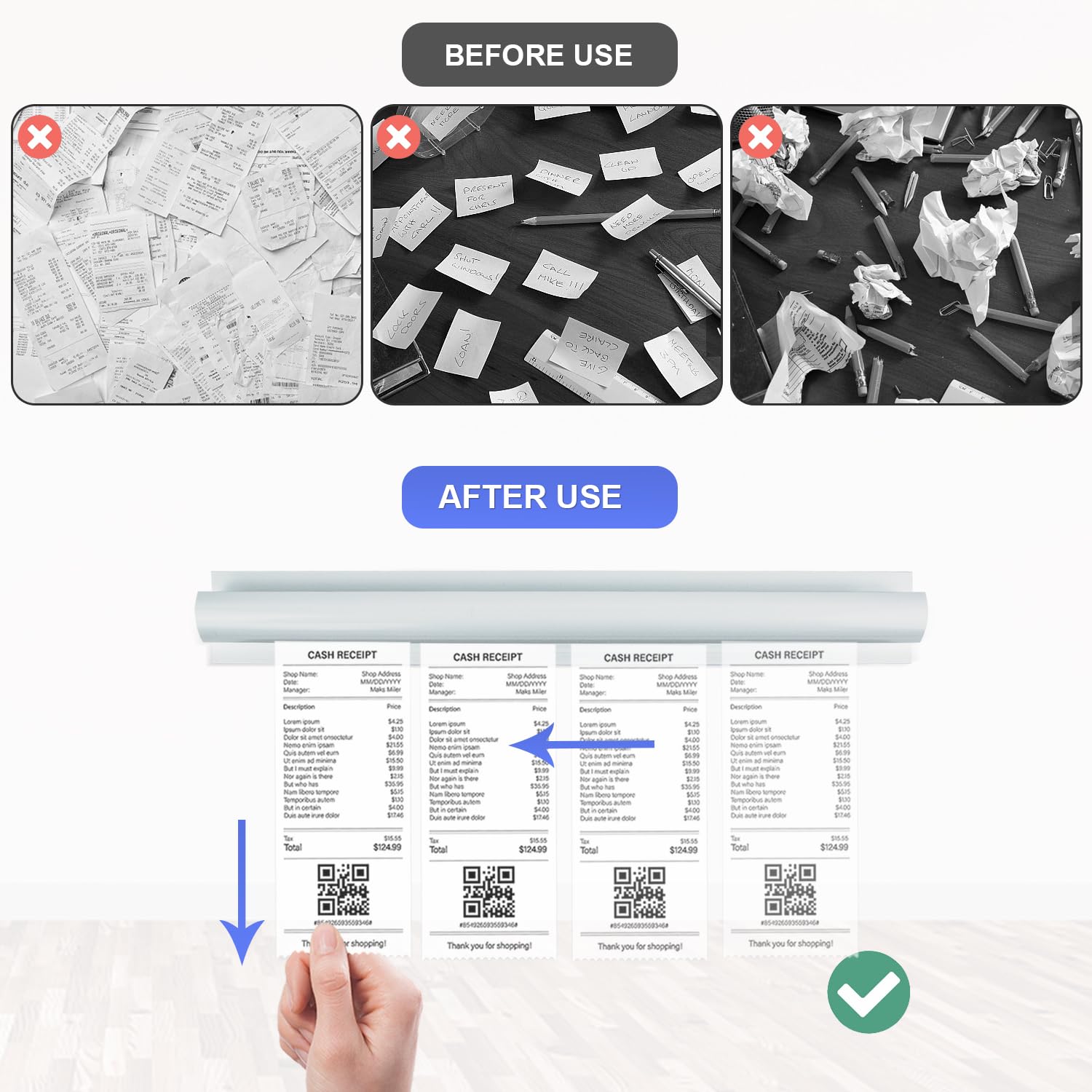 Porta Comande Ristorante In Alluminio 30cm - Autoadesivo, Per Cucina E Ufficio