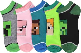 Bioworld Minecraft 3 Paia Calzini Uomo – Personaggi Steve, Creeper, Taglia Unica 42-46, Ufficiali