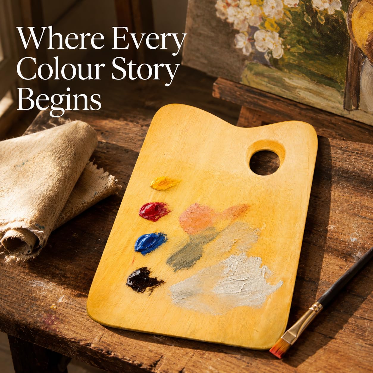 ArtRight Wooden Rectangular Painting Palette - Handmade Paint Palette with Thumb Hole for Acrylic, Oil, Gouache Watercolor Painting - for Professional Artists, Art Enthusiasts & Kids 3