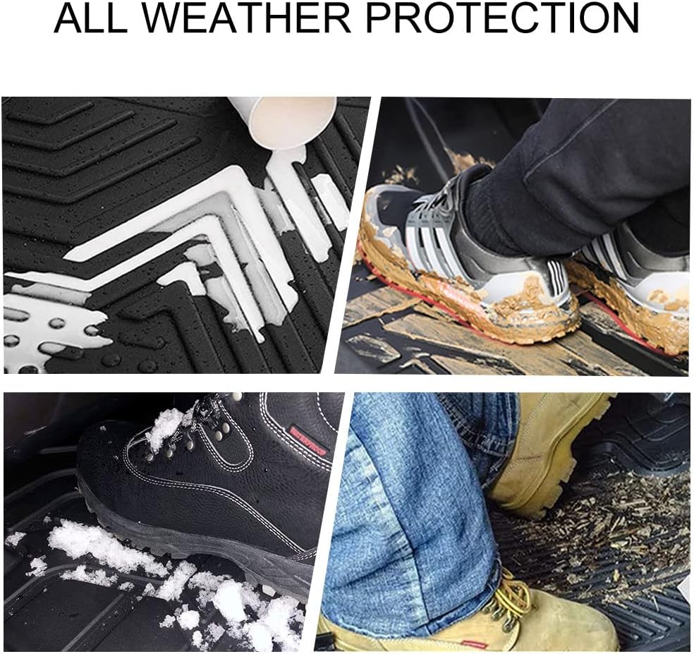 Get Special Price Aosky Floor Liner Floor Mat Compatible with Jeep Renegade 2015-2021, All Weather Durable Non-Slip Rubber (1st & 2nd Row Black)