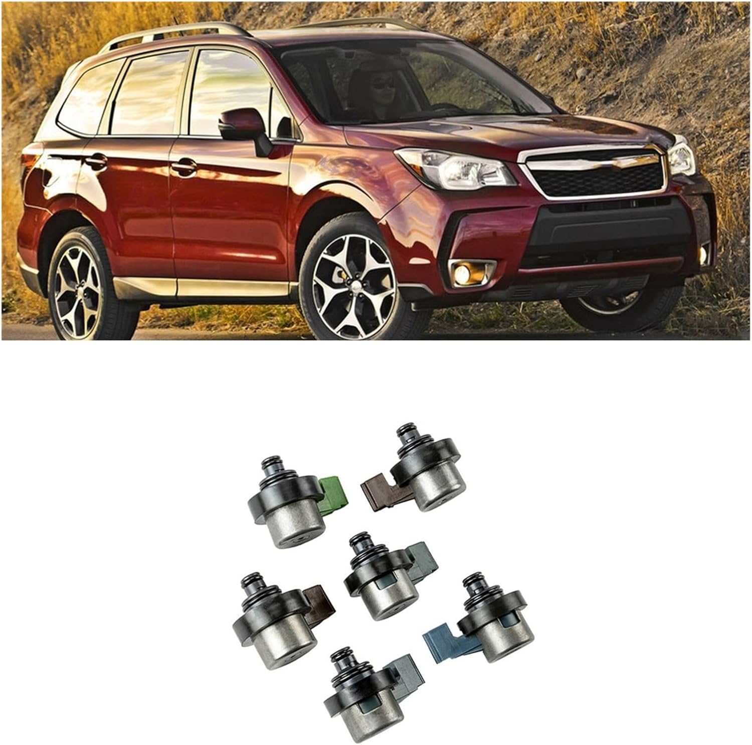 6PCS 4EAT Transmission Solenoids Kit Compatible With Subaru Forester 2.5 Outback