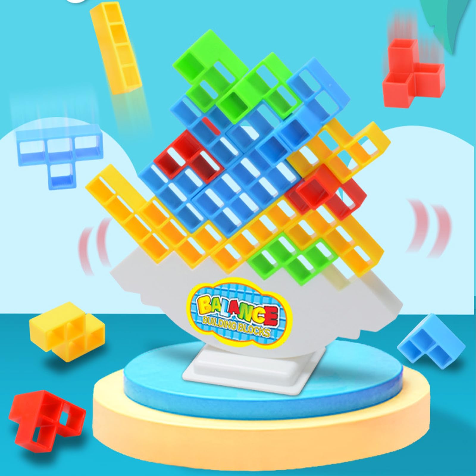 Newpop 32 Pezzi Tetris Tower, Gioco Equilibrio Bambini, Giochi da Tavolo Equilibrio, Giocattolo Impilabile, Blocchi Costruzioni Puzzle, Bilanciamento Giocattoli, Educativi Regalo per Ragazzi e Ragazze