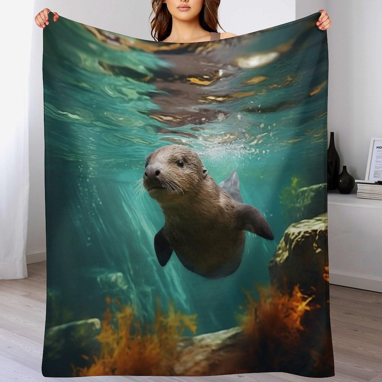 Manta de forro polar suave Robbe con acabado premium textil para cama y sofa