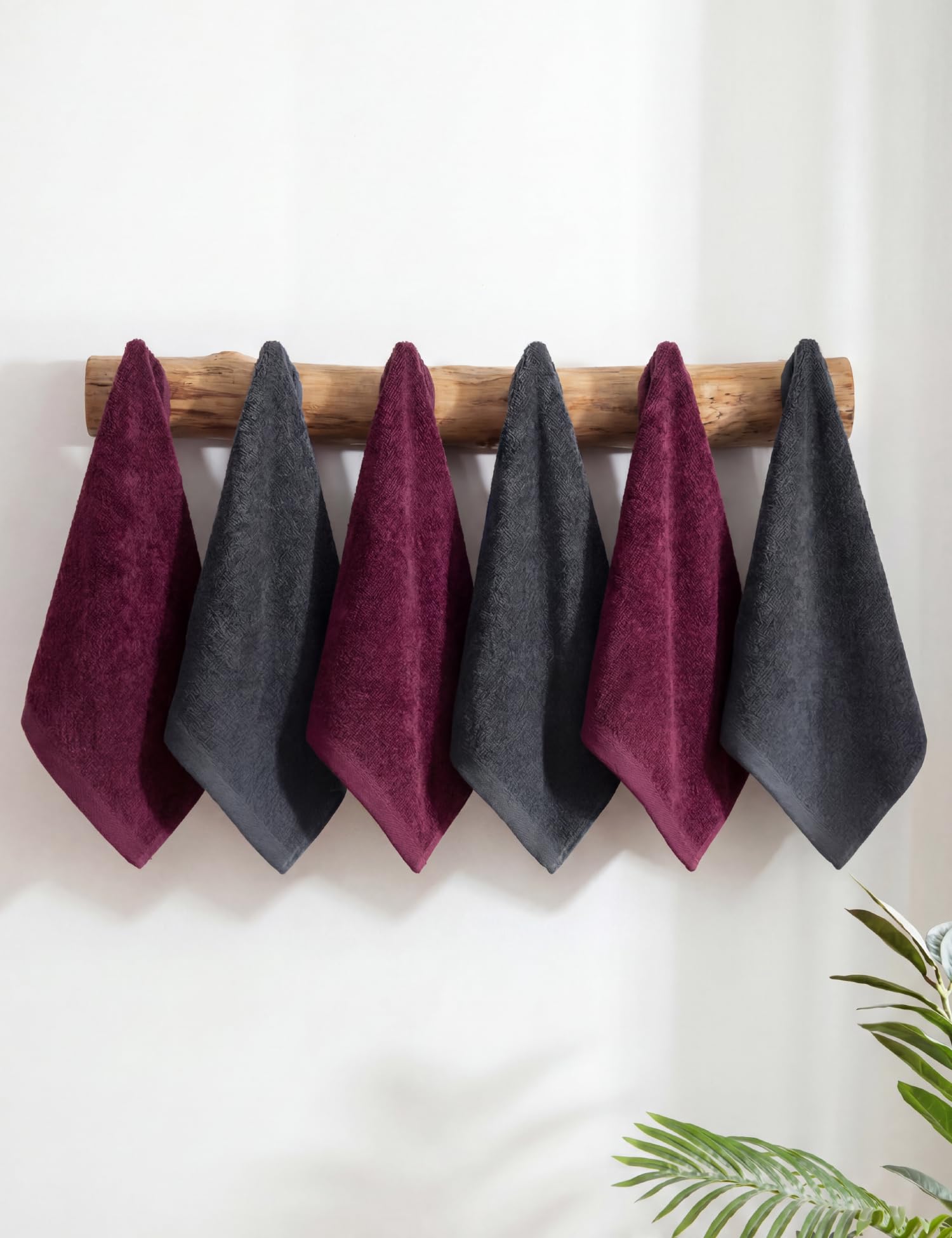 DAMENSCH 100% Cotton Face Towel, Super Soft Gym for Workout, Ultra Absorbent, Quick Dry, Long Lasting Colours Face Towel Set- Twilight Grey, Midday Maroon-image-22