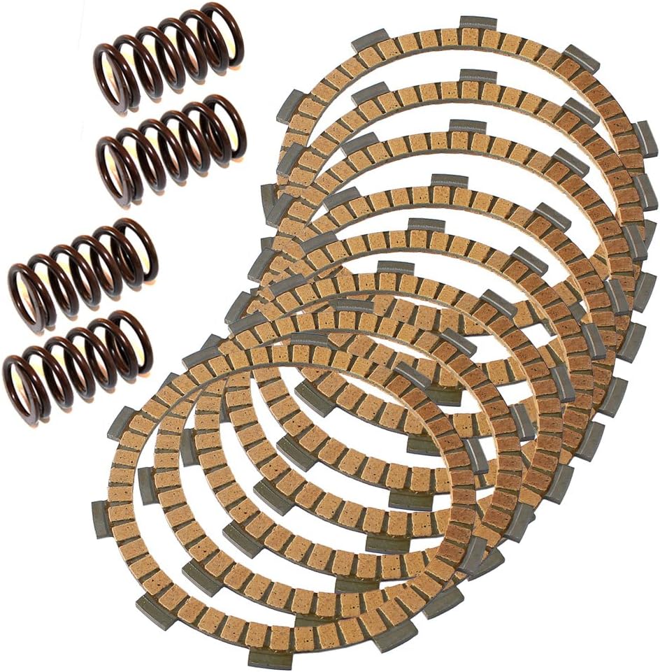 Caltric Clutch Friction Plates & 4 Springs Compatible with Kawasaki Kdx200 Kdx-200 Kdx 200 1995-2006