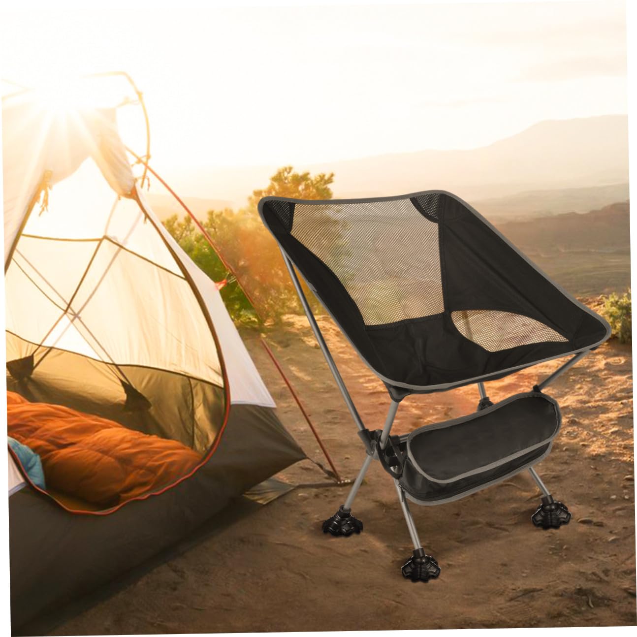 Embouts de Pieds de Chaise de Camping Noirs, Lot de 4 en Plastique