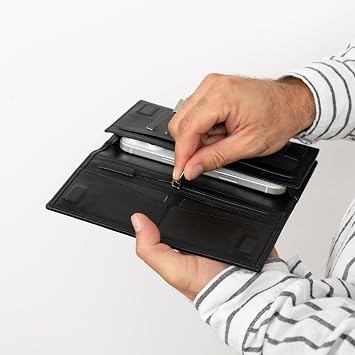Hakiki Deri Cüzdan – Çıkarılabilir Kartlık, 7 Kart Bölmesi, Bozuk Para Gözü, Telefon Bölmeli, Manyetik Kapaklı Kadın Erkek Cüzdanı – Premium Deri Cüzdan (Siyah)