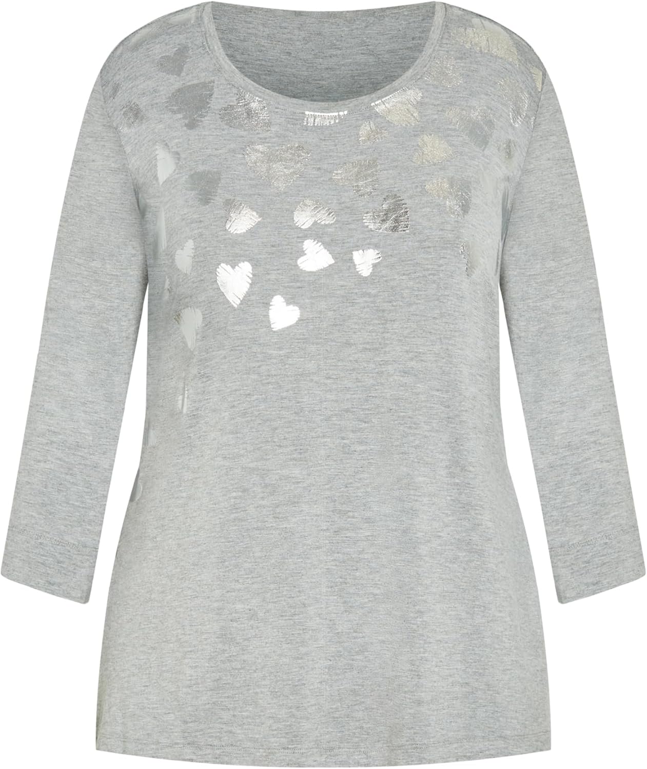 Avenue Women's Plus Size Foil Heart Top - Image 6