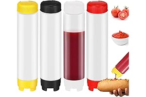 4 Pcs 16 oz Inverted Plastic Squeeze Bottles: The Ultimate Condiment Dispensing Solution