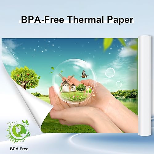 Miniatura 3 de Phomemo M832 - 2 rollos de papel térmico portátil para impresora de 8.5 x 11 pulgadas, papel de carta de Estados Unidos, impresión térmica avanzada,